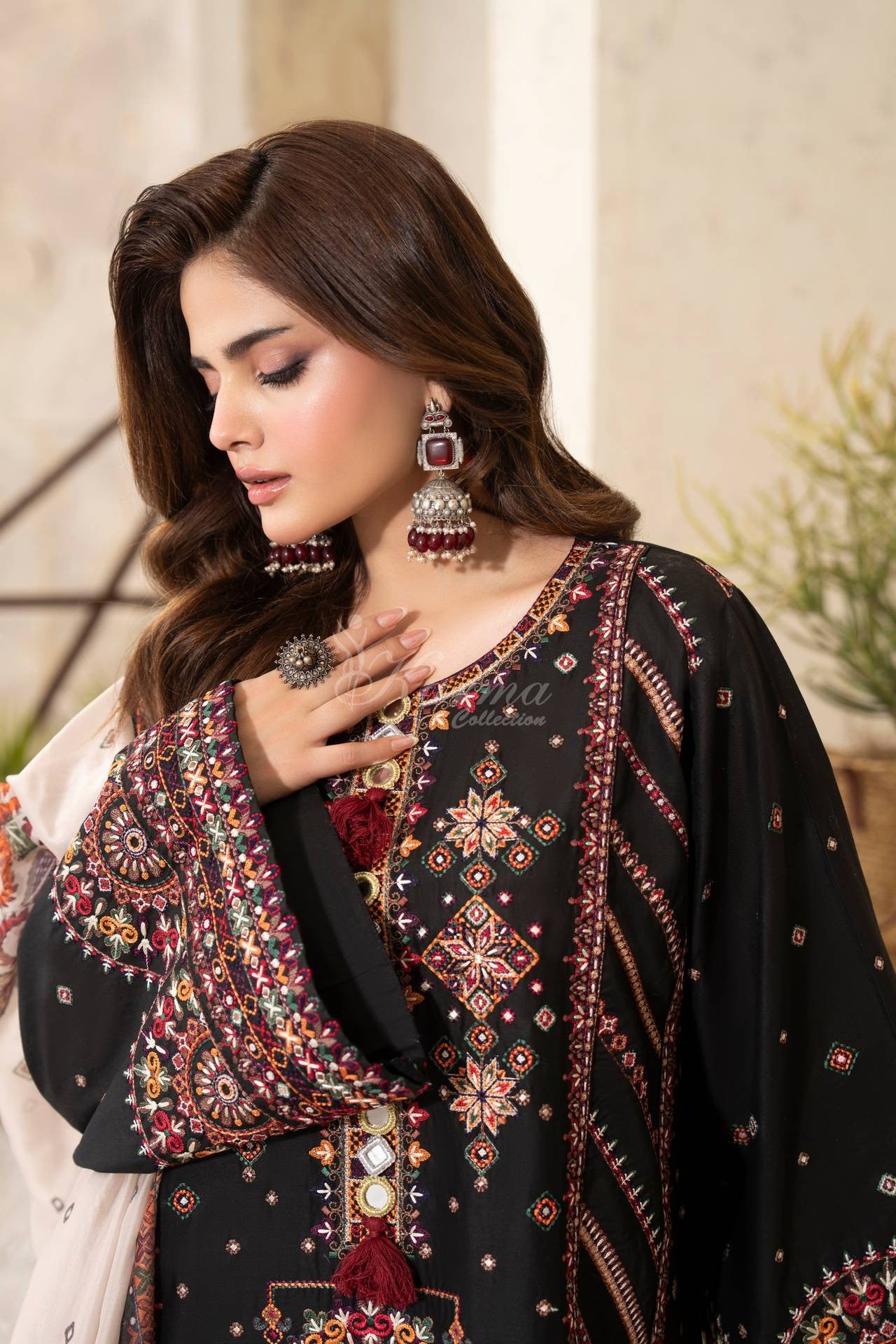 Karma Embroidered Cotton 3 Piece Suit KAR176