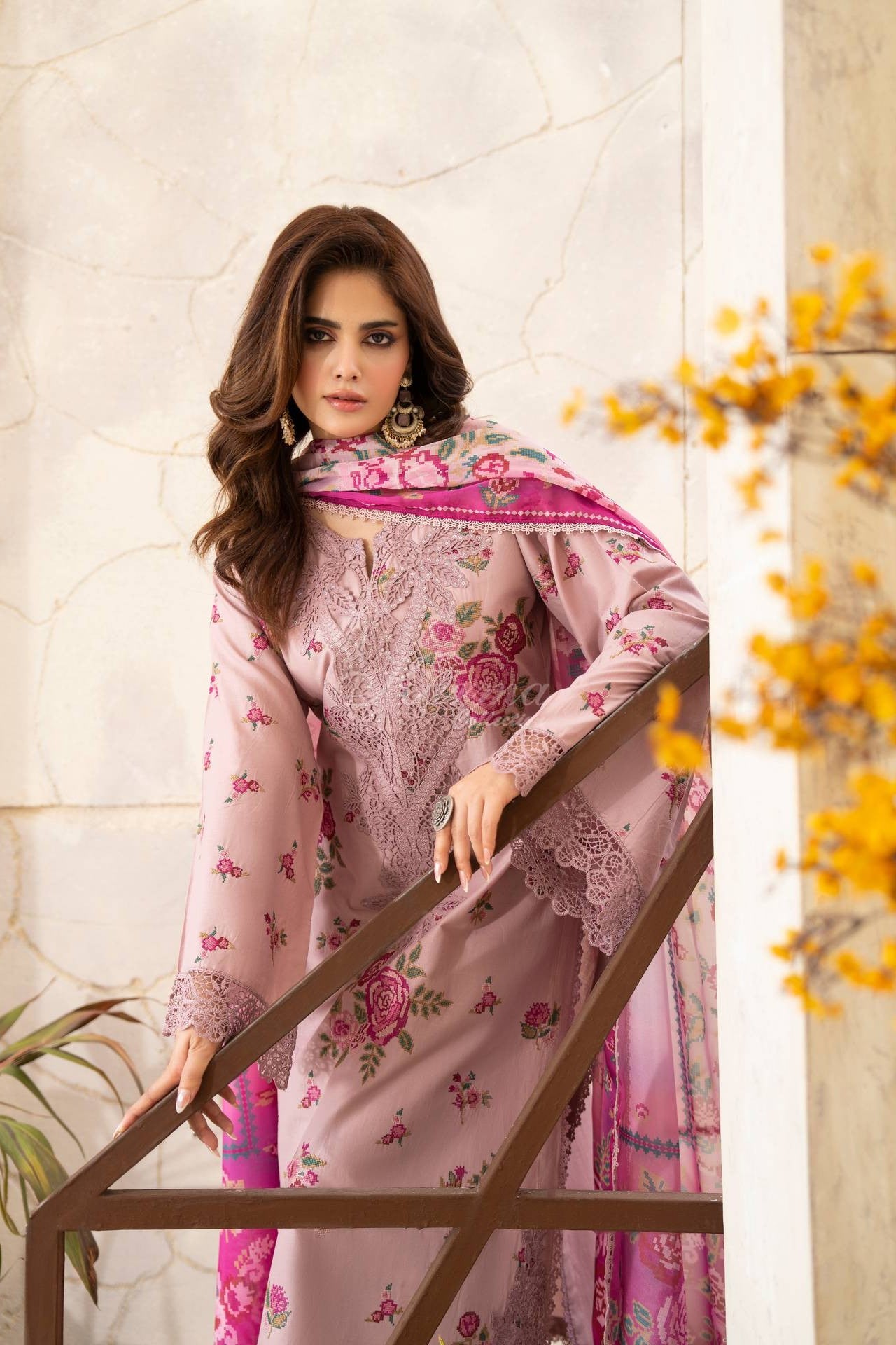 Karma Embroidered Cotton 3 Piece Suit KAR179