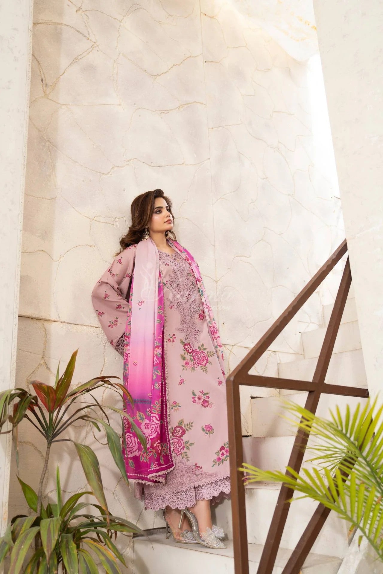 Karma Embroidered Cotton 3 Piece Suit KAR179