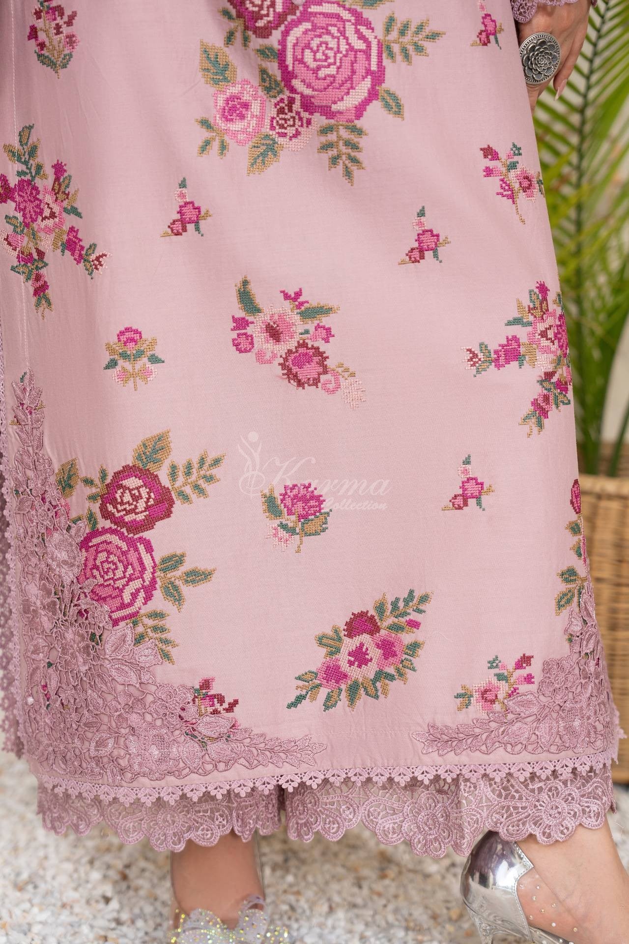 Karma Embroidered Cotton 3 Piece Suit KAR179