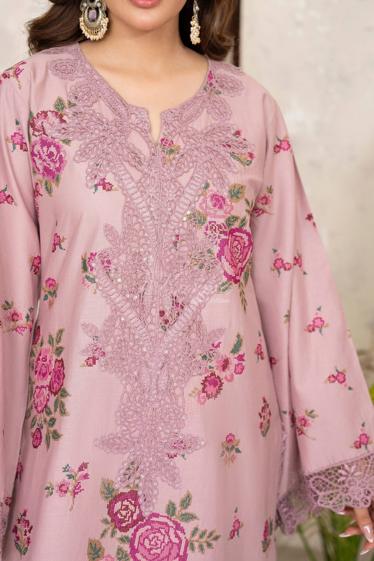 Karma Embroidered Cotton 3 Piece Suit KAR179