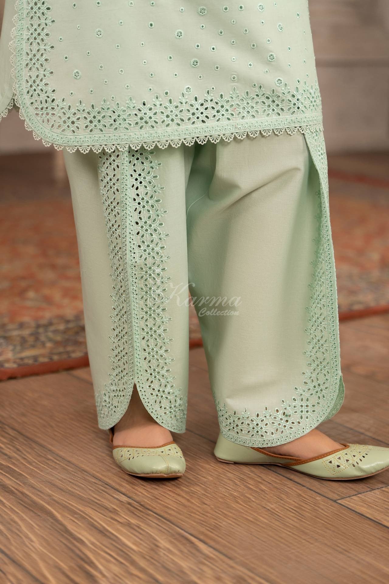 Karma Embroidered Cotton 3 Piece Suit KAR180