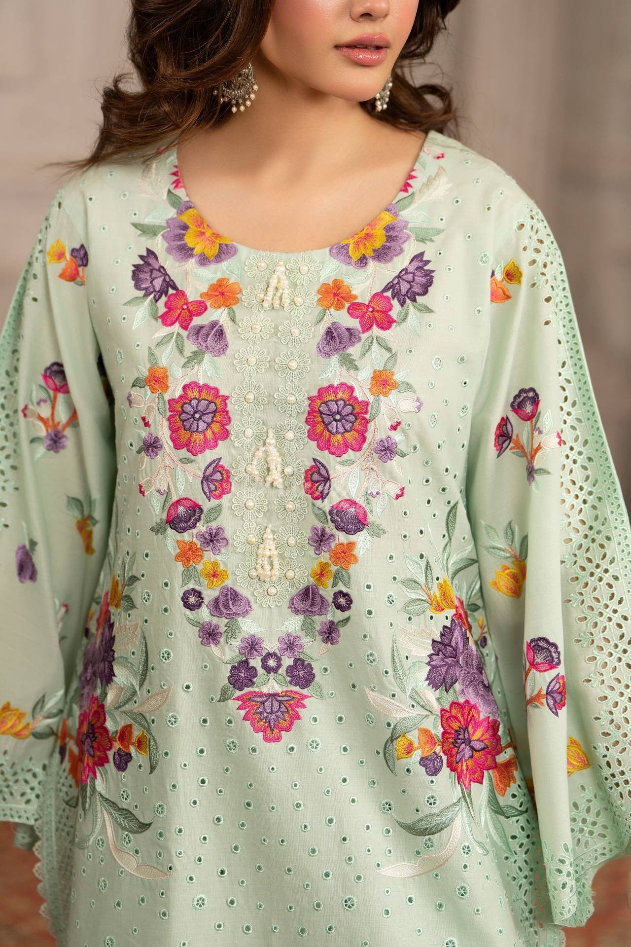 Karma Embroidered Cotton 3 Piece Suit KAR180