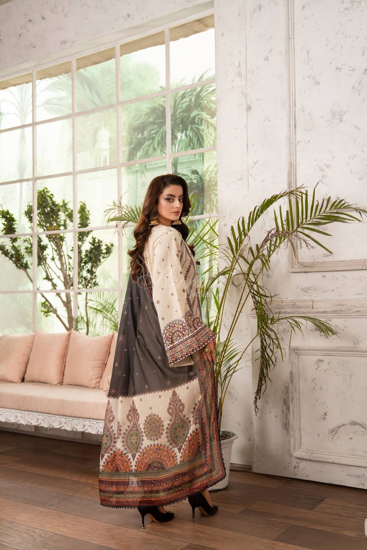 Karma Embroidered Cotton 3 Piece Suit KAR182