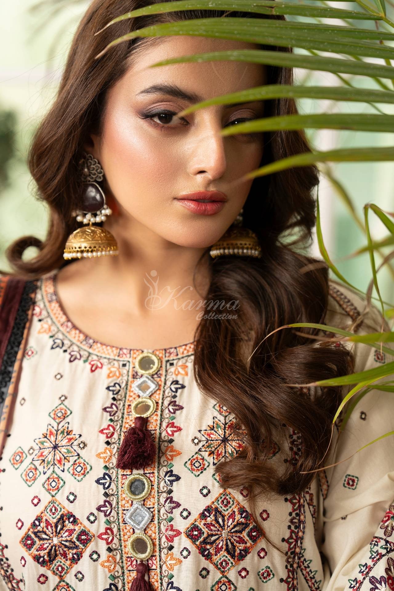 Karma Embroidered Cotton 3 Piece Suit KAR182