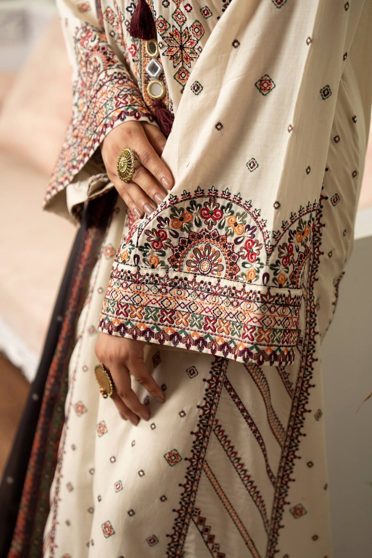 Karma Embroidered Cotton 3 Piece Suit KAR182