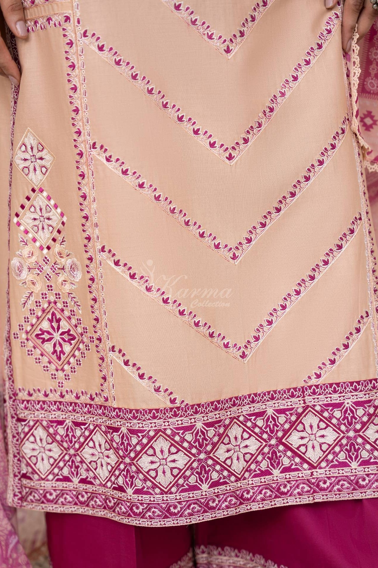 Karma Embroidered Cotton 3 Piece Suit KAR183