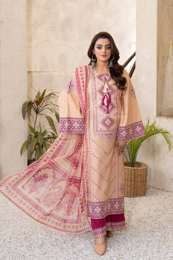 Karma Embroidered Cotton 3 Piece Suit KAR183