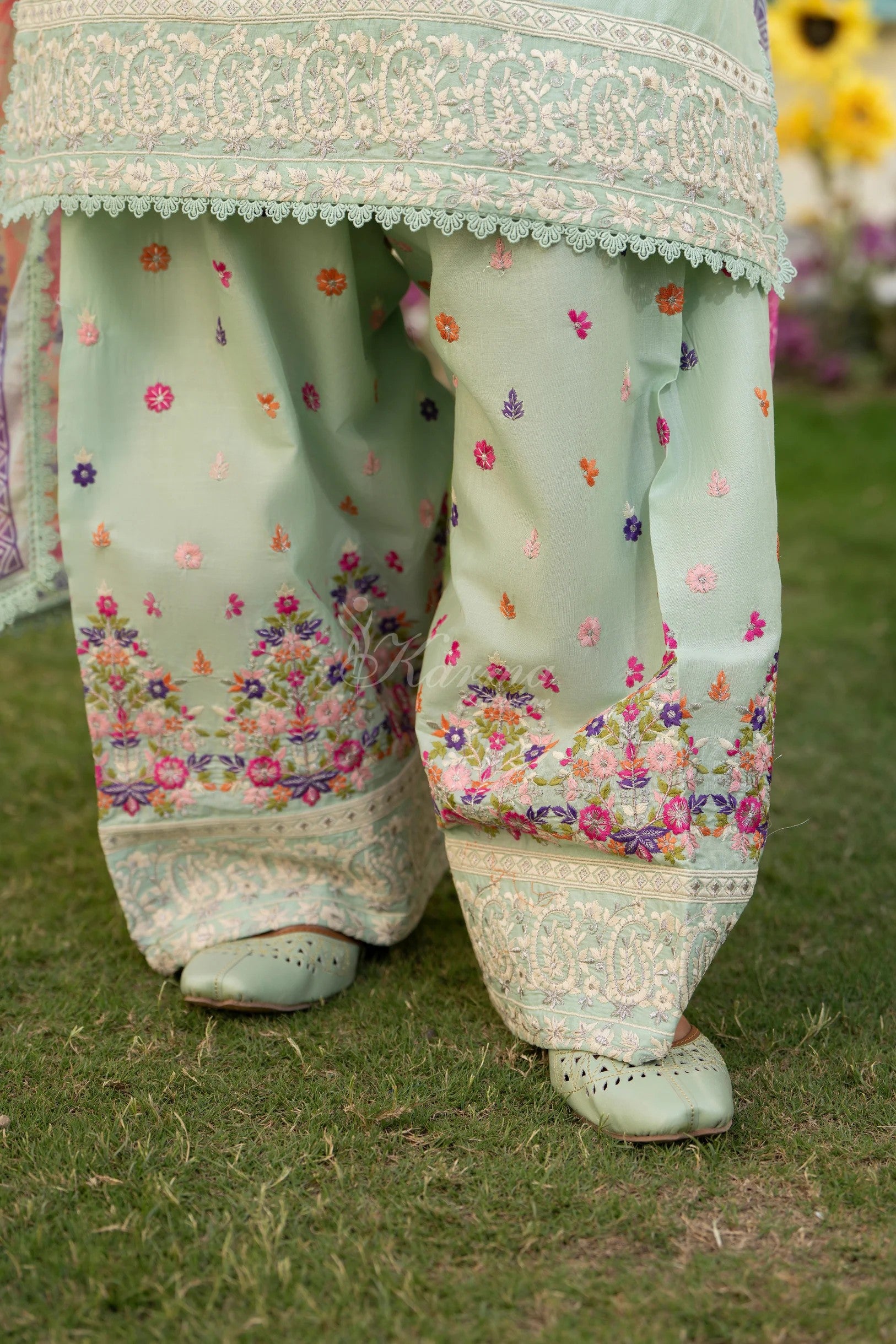 Karma Embroidered Cotton 3 Piece Farshi Shalwar Suit KAR173