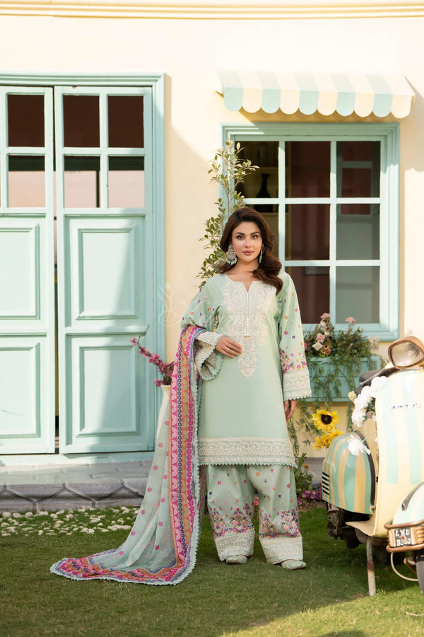 Karma Embroidered Cotton 3 Piece Farshi Shalwar Suit KAR173