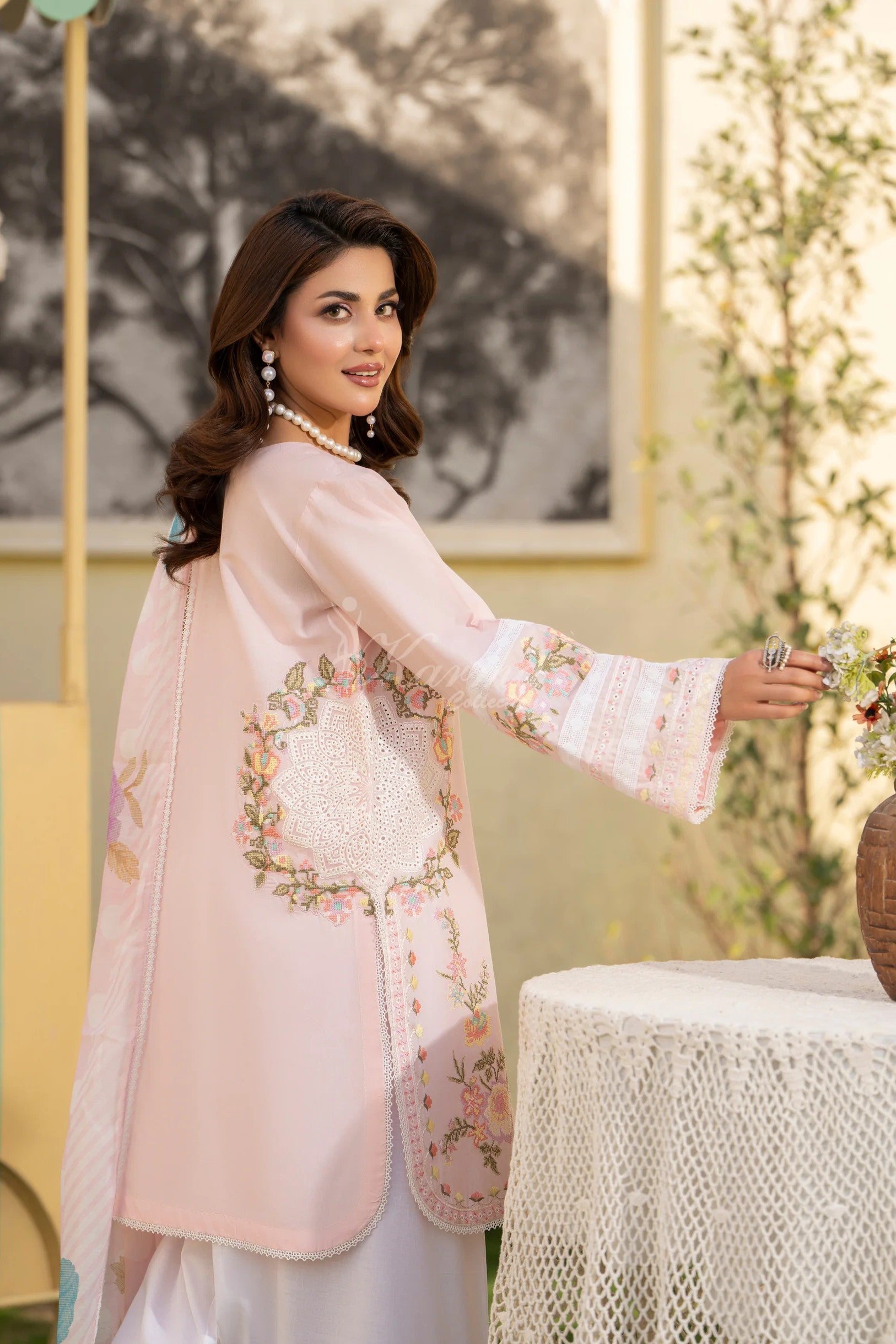 Karma Embroidered Cotton 3 Piece Farshi Shalwar Suit KAR168