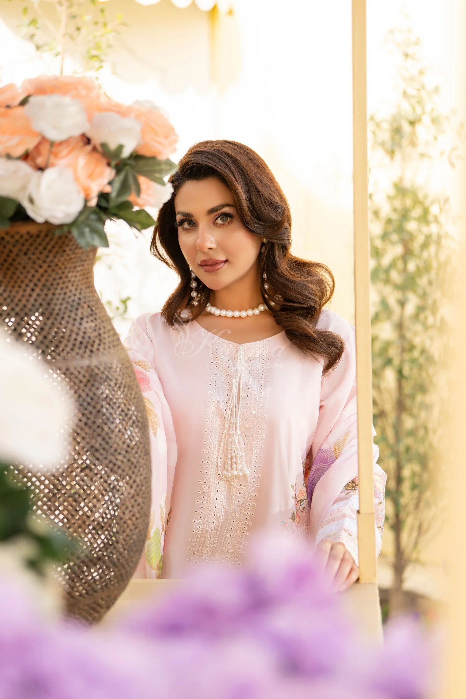 Karma Embroidered Cotton 3 Piece Farshi Shalwar Suit KAR168