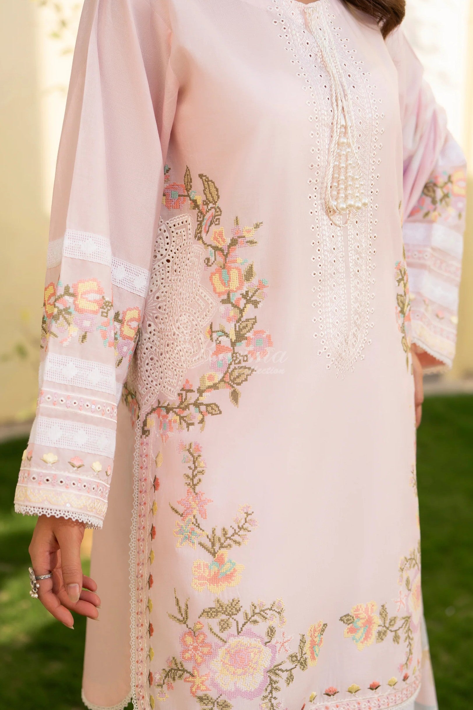 Karma Embroidered Cotton 3 Piece Farshi Shalwar Suit KAR168