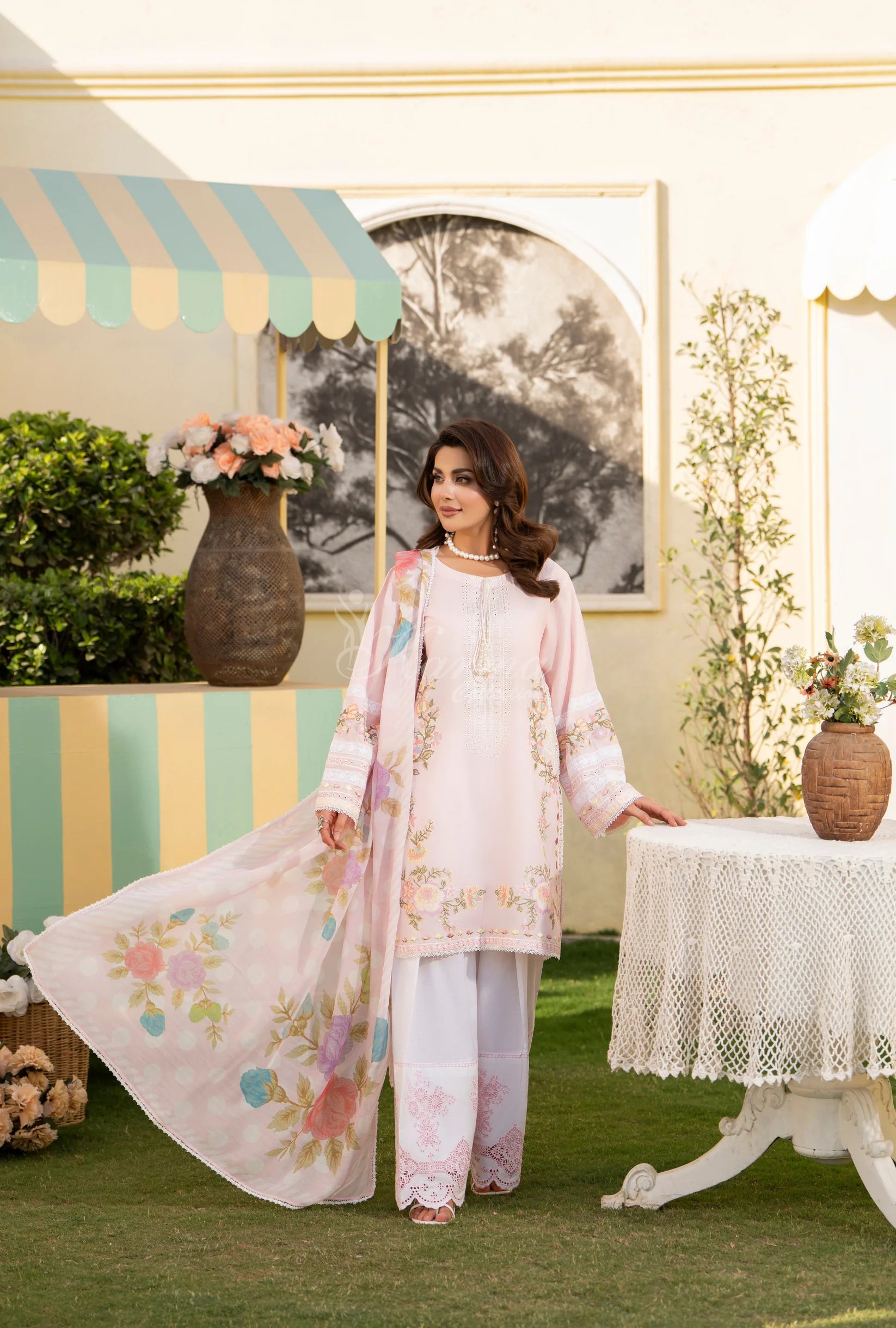 Karma Embroidered Cotton 3 Piece Farshi Shalwar Suit KAR168