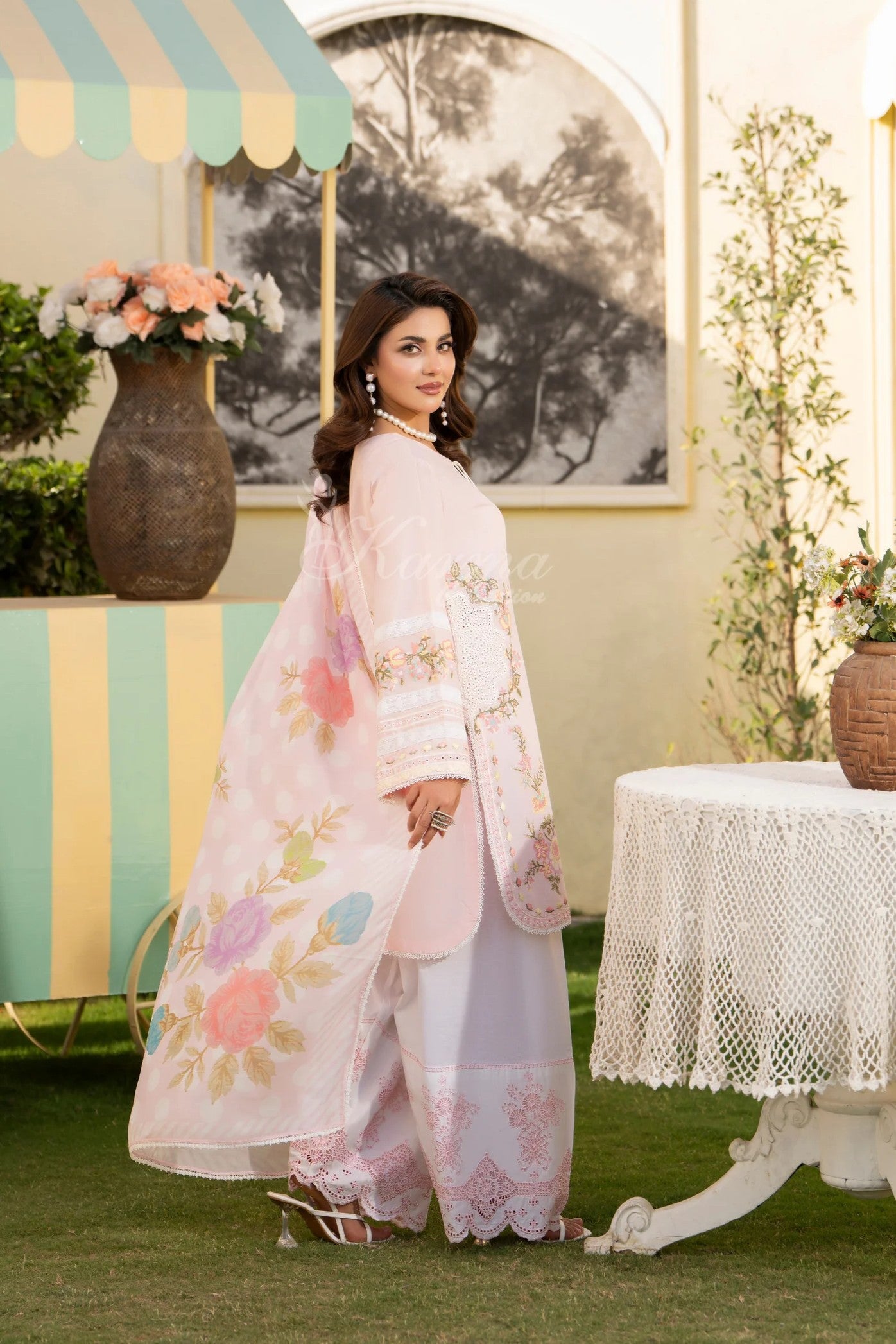 Karma Embroidered Cotton 3 Piece Farshi Shalwar Suit KAR168
