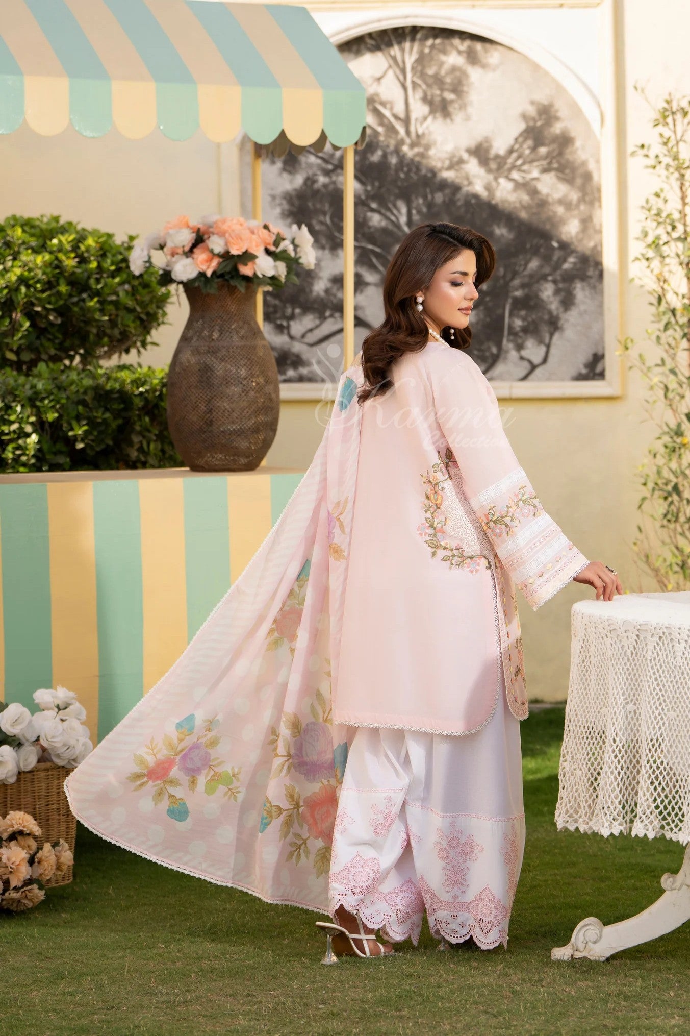 Karma Embroidered Cotton 3 Piece Farshi Shalwar Suit KAR168