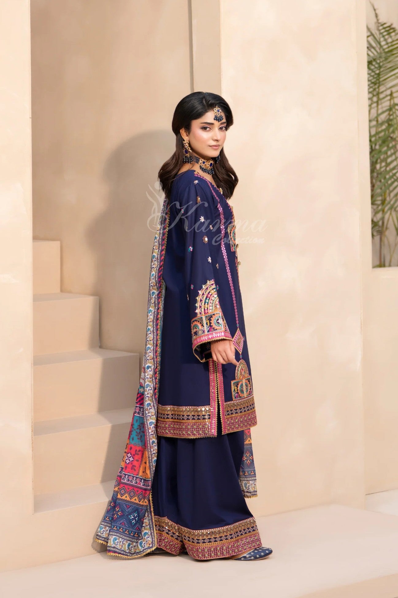 Karma Embroidered Cotton 3 Piece Farshi Shalwar Suit KAR165