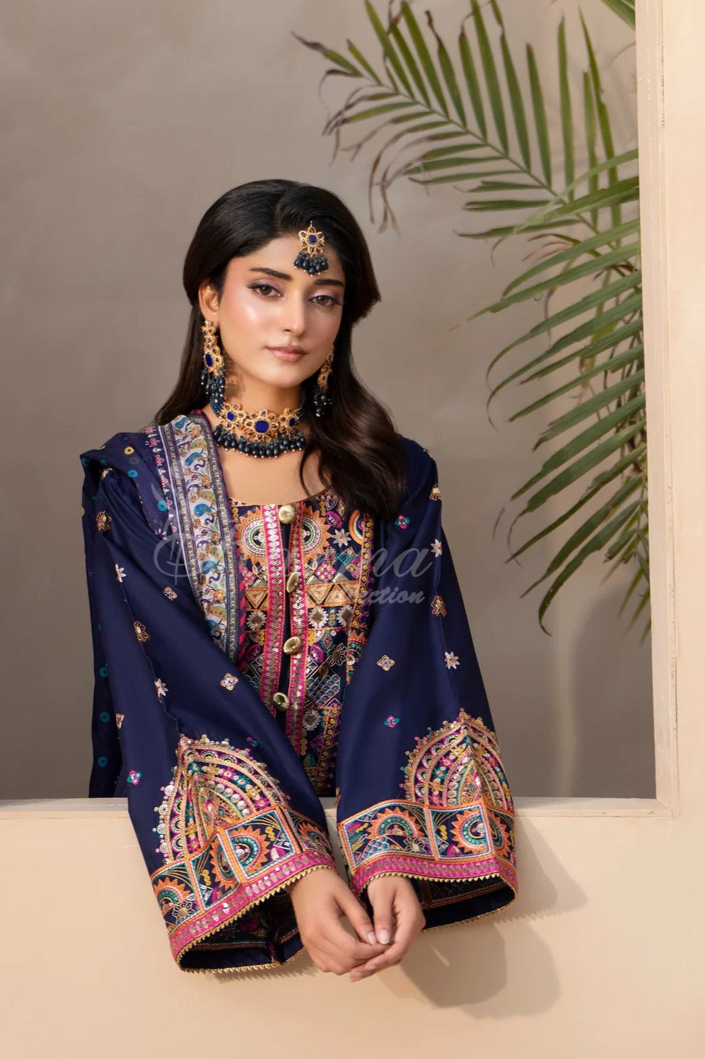 Karma Embroidered Cotton 3 Piece Farshi Shalwar Suit KAR165