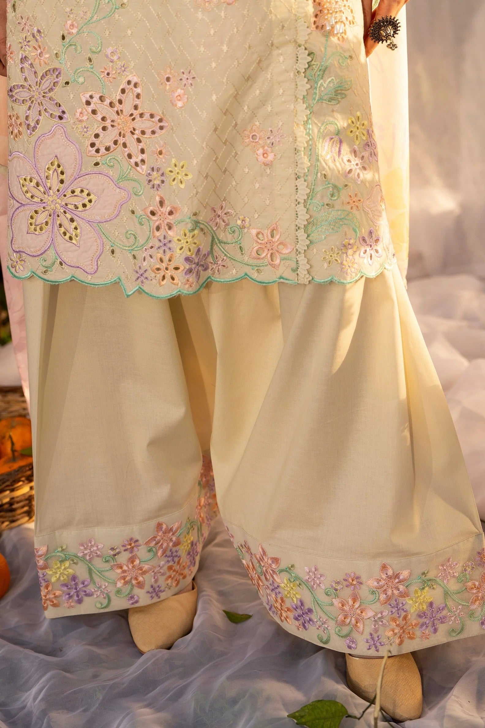 Karma Embroidered Cotton Farshi Shalwar Suit KAR160