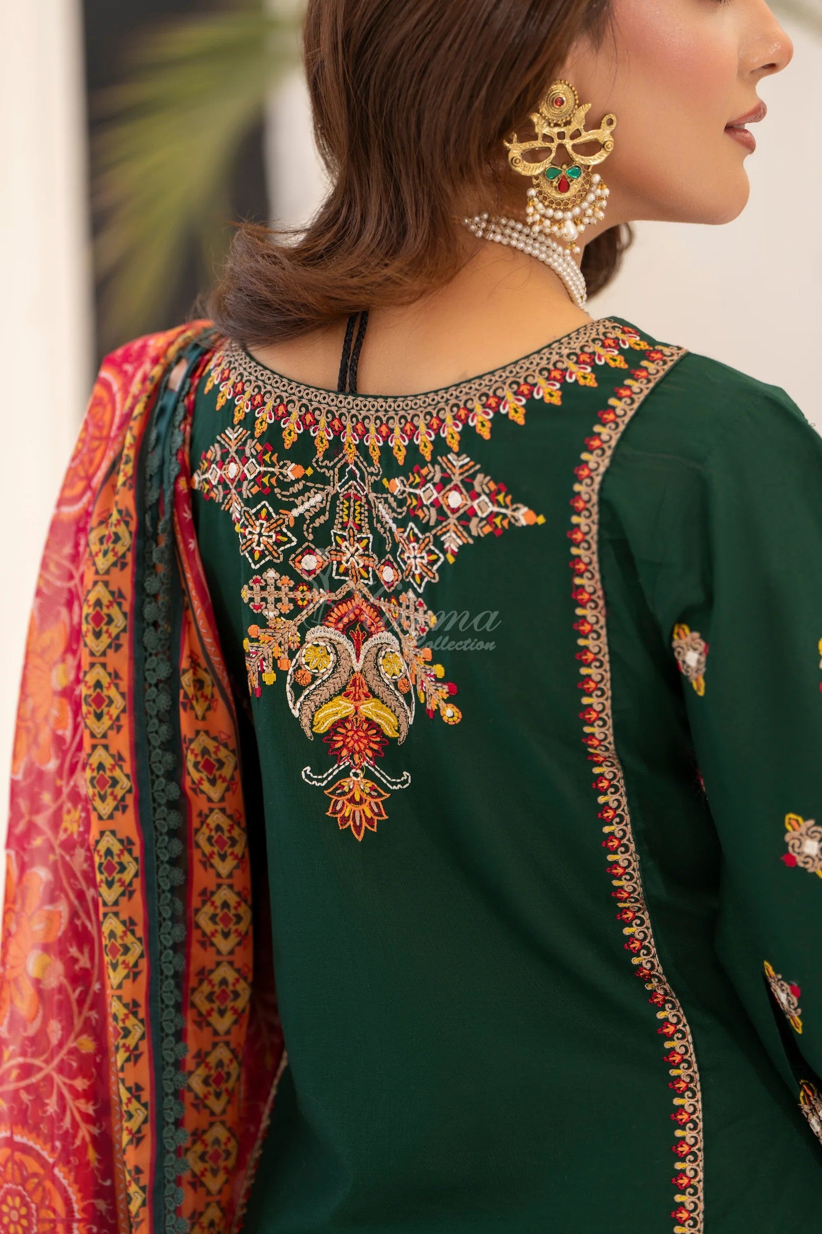 Karma Embroidered Cotton 3 Piece Farshi Shalwar Suit KAR174