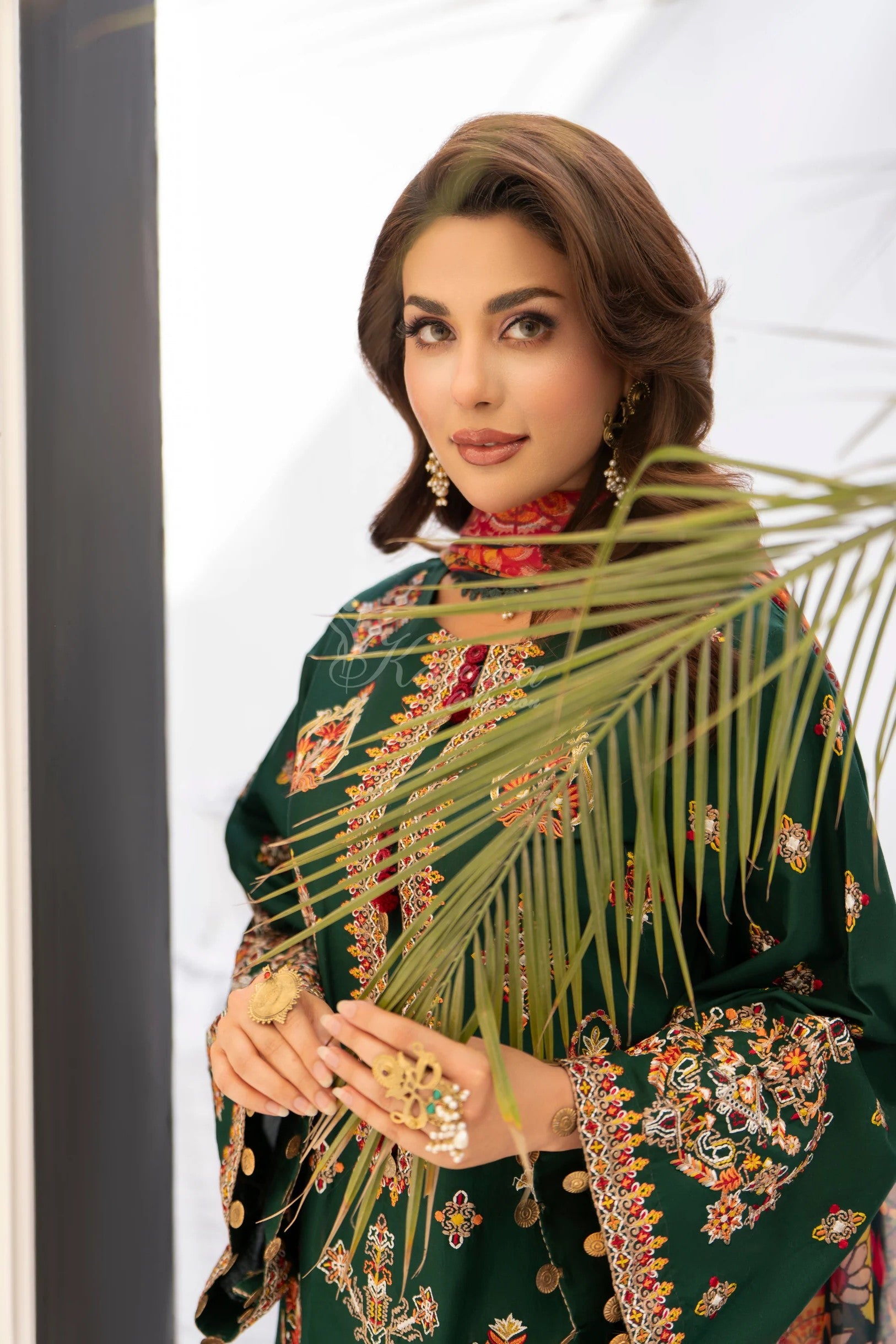 Karma Embroidered Cotton 3 Piece Farshi Shalwar Suit KAR174
