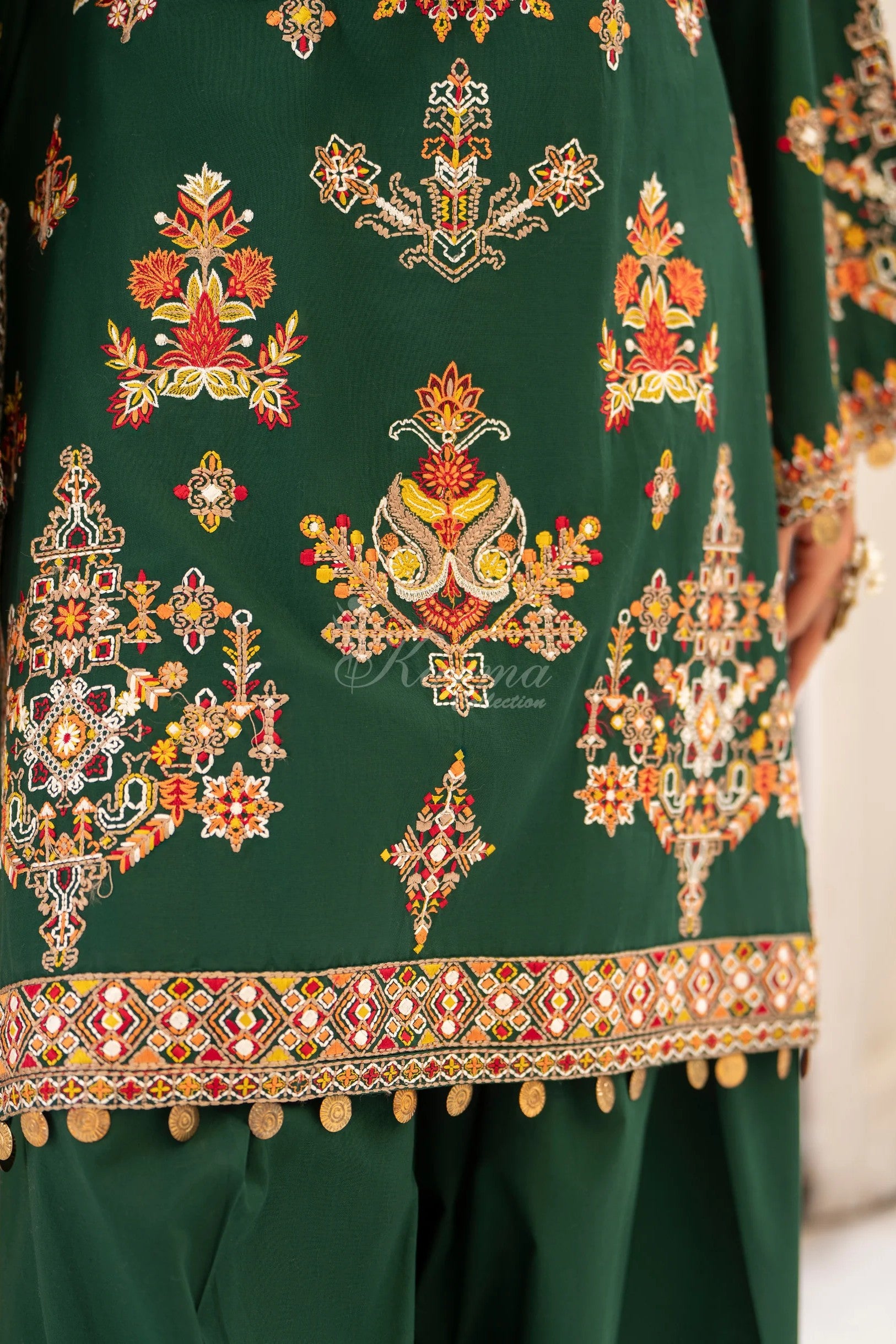 Karma Embroidered Cotton 3 Piece Farshi Shalwar Suit KAR174