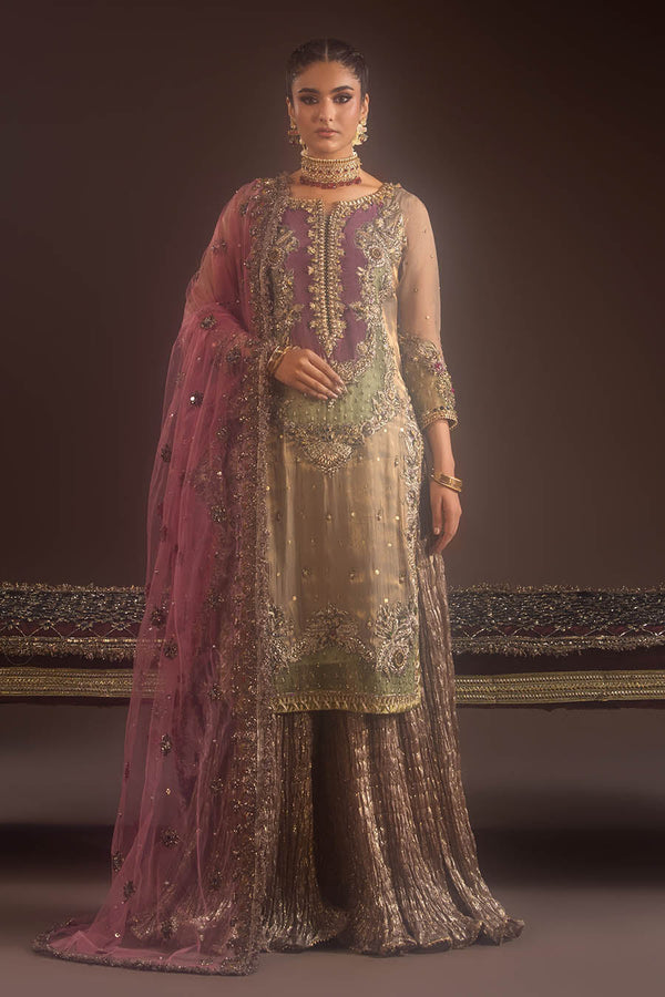 Khuda Baksh Embellished Mesuri Sharara Wedding Wear P-277 KHB06