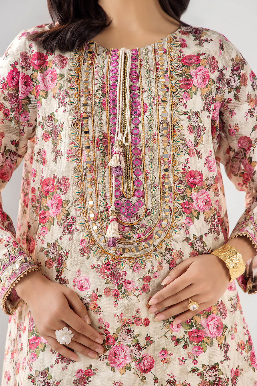 Khuda Baksh Embroidered Brochette Farshi Shalwar Suit KHB04
