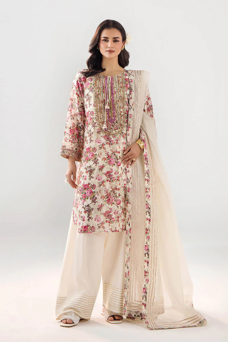 Khuda Baksh Embroidered Brochette Farshi Shalwar Suit KHB04