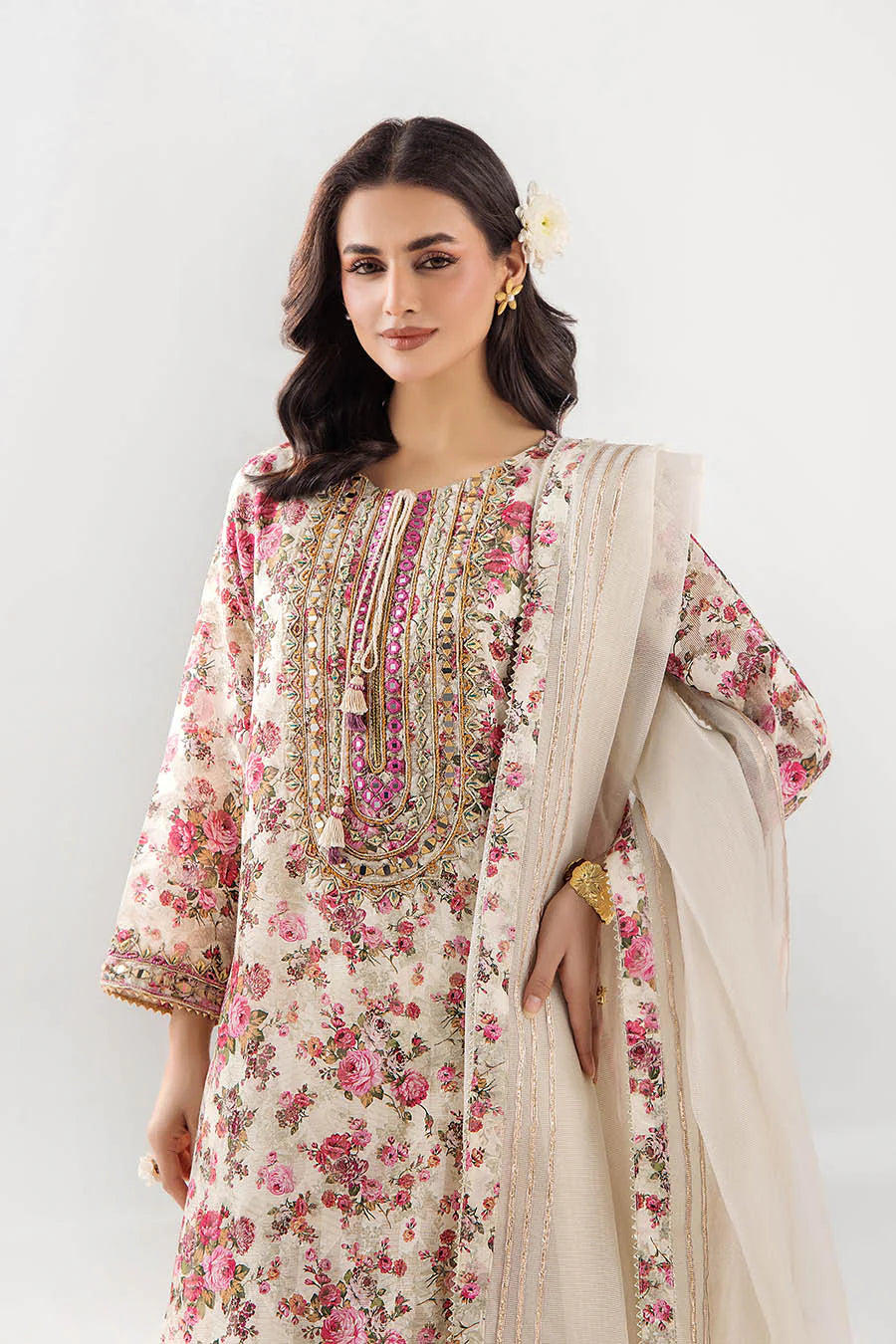 Khuda Baksh Embroidered Brochette Farshi Shalwar Suit KHB04