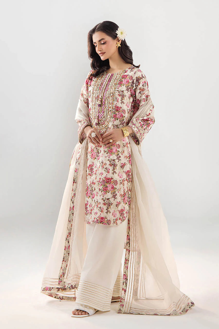 Khuda Baksh Embroidered Brochette Farshi Shalwar Suit KHB04