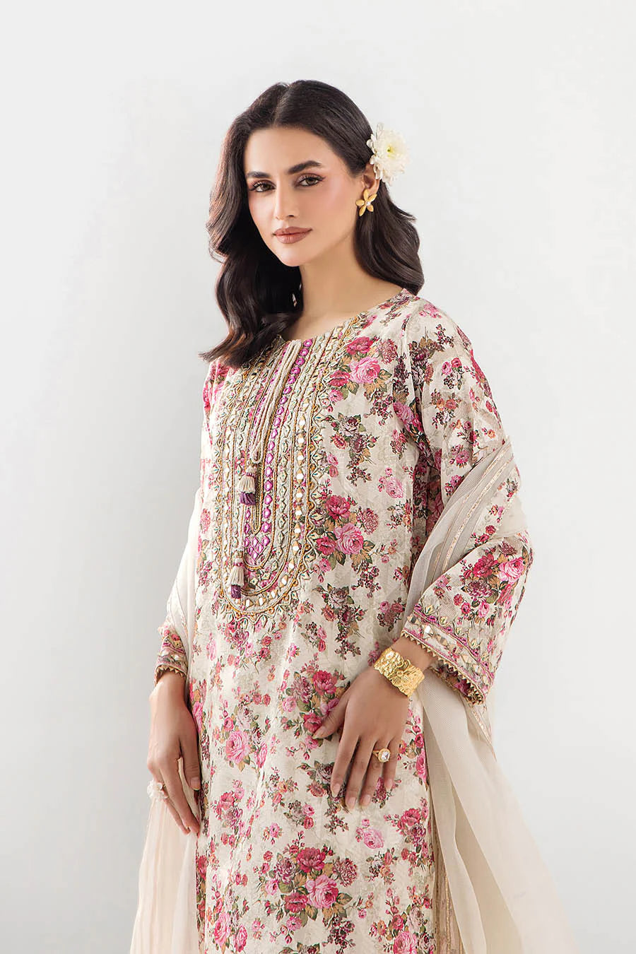 Khuda Baksh Embroidered Brochette Farshi Shalwar Suit KHB04