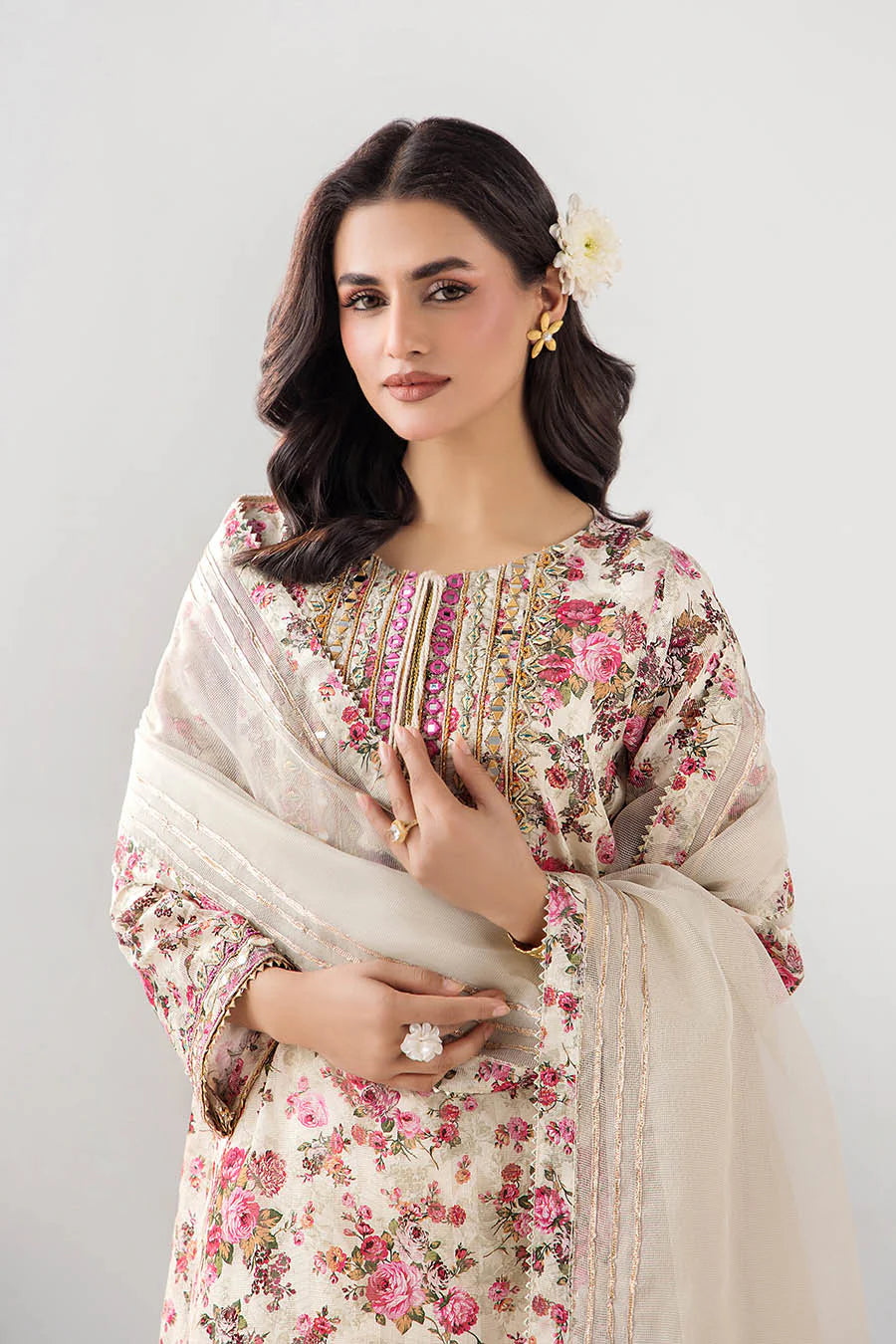 Khuda Baksh Embroidered Brochette Farshi Shalwar Suit KHB04