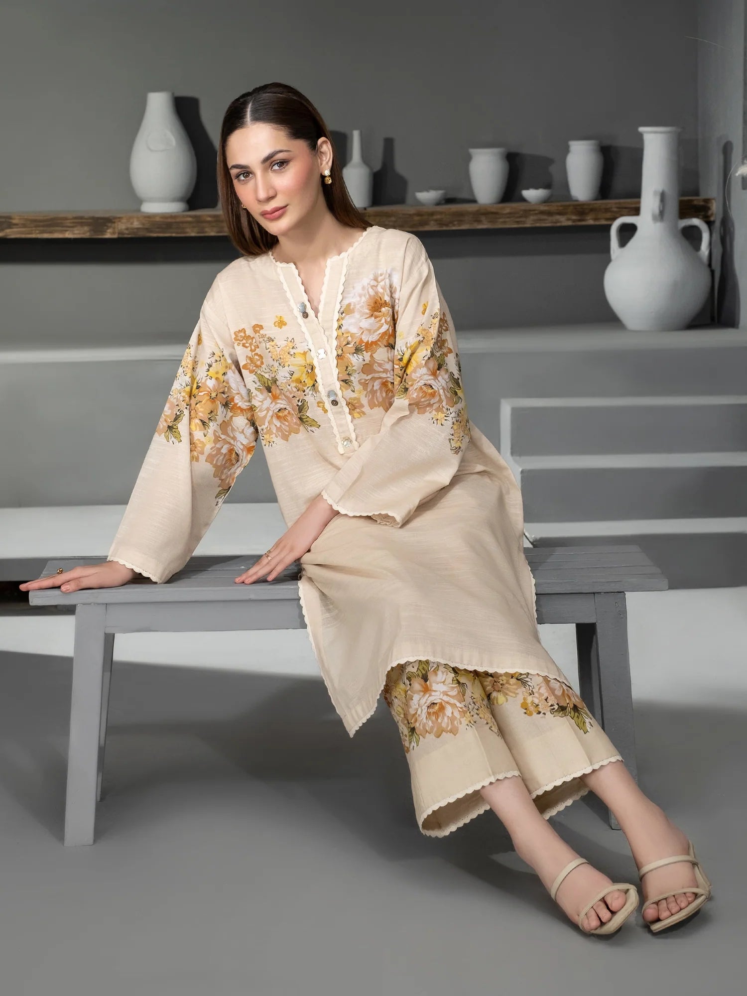 Limelight Slub Khaddar Co-Ord 2 Piece Suit LIM433