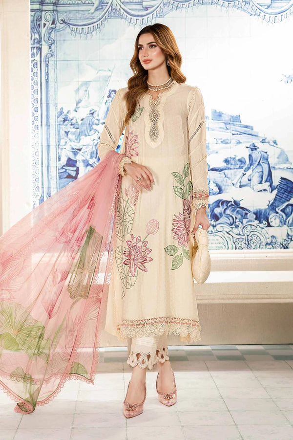 Maria B M Prints Embroidered Lawn 3 Piece Suit MAR166