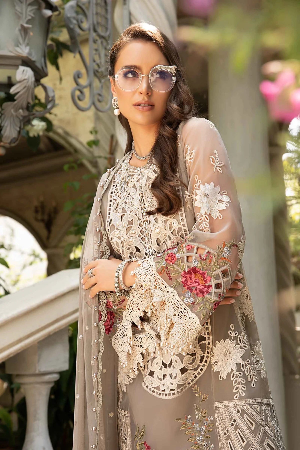 Maria B Luxury Lawn Embroidered Organza 3 Piece Suit MAR162