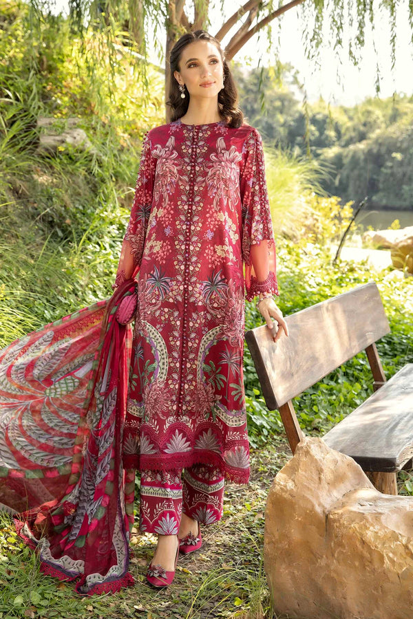 Maria B M Prints 14B Embroidered Lawn 3 Piece Suit MAR205