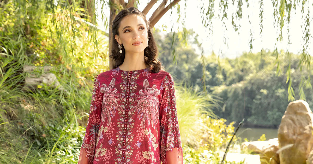 Maria B M Prints 14B Embroidered Lawn 3 Piece Suit MAR205
