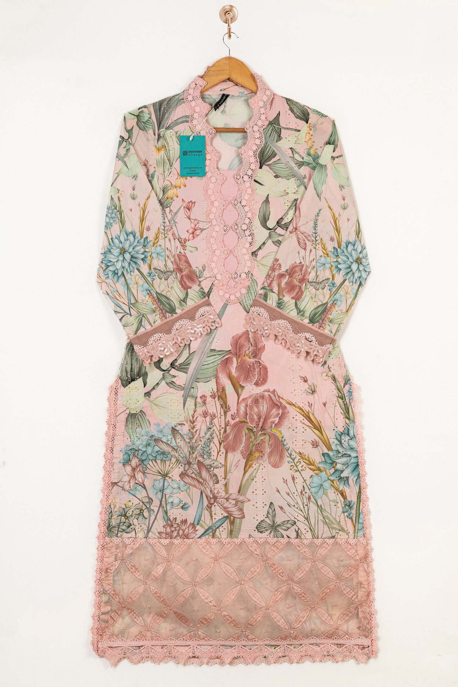 Maria B M Prints 2A Embroidered Lawn 3 Piece Suit MAR195
