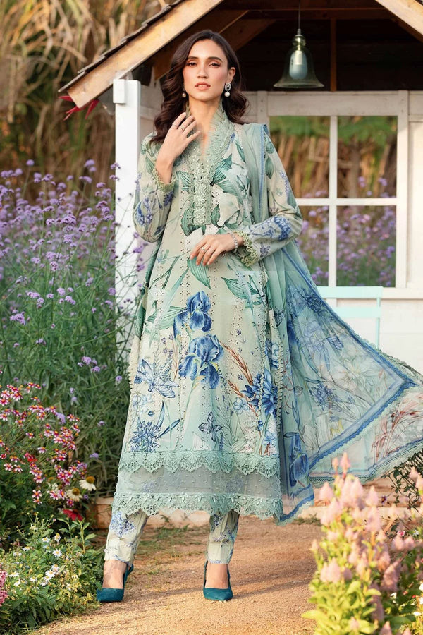 Maria B M Prints 2B Embroidered Lawn 3 Piece Suit MAR196