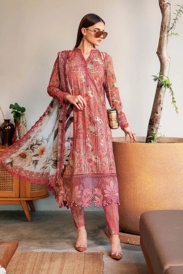 Maria B M Prints 8A Embroidered Lawn 3 Piece Suit MAR200