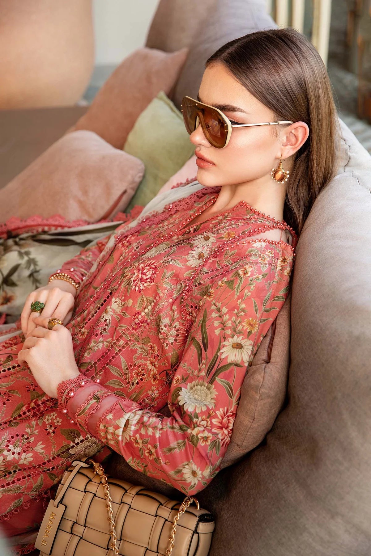 Maria B M Prints 8A Embroidered Lawn 3 Piece Suit MAR200