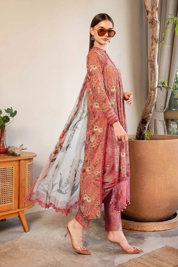 Maria B M Prints 8A Embroidered Lawn 3 Piece Suit MAR200