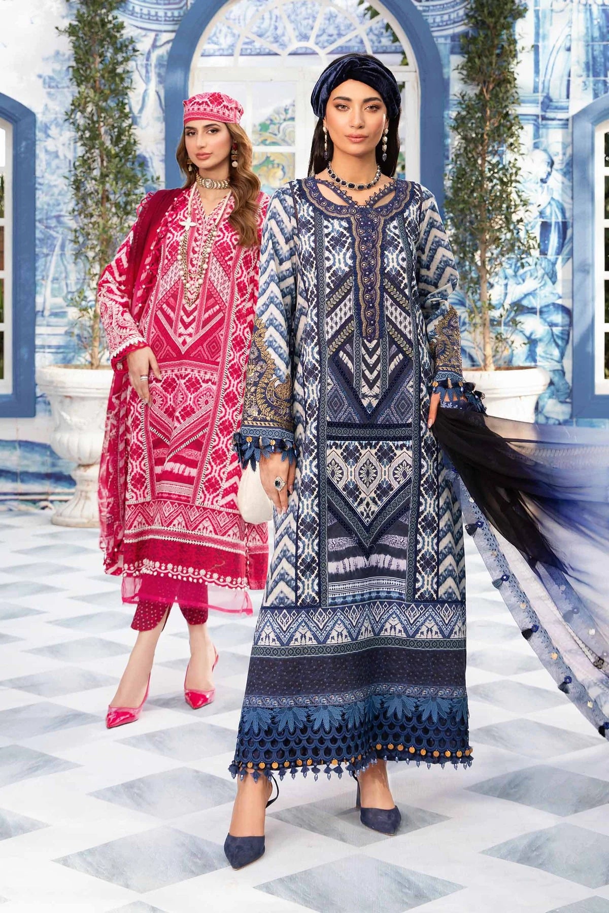 Maria B M Prints Embroidered Lawn 3 Piece Suit MAR172