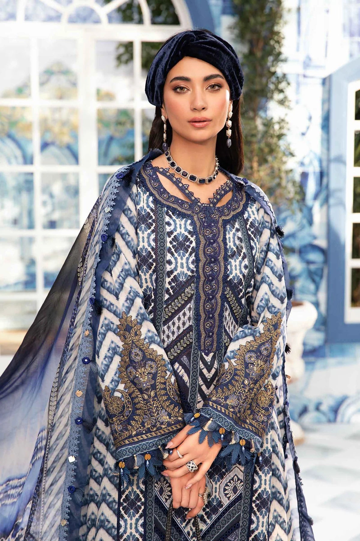 Maria B M Prints Embroidered Lawn 3 Piece Suit MAR172