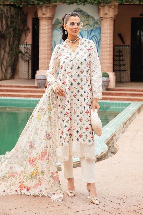 Maria B M Prints Embroidered Lawn 3 Piece Suit MAR168