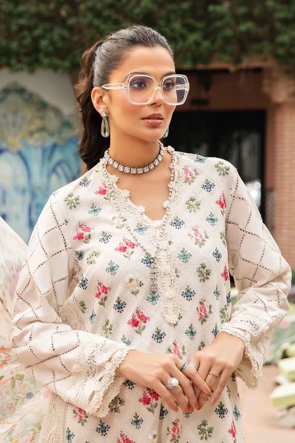 Maria B M Prints Embroidered Lawn 3 Piece Suit MAR168