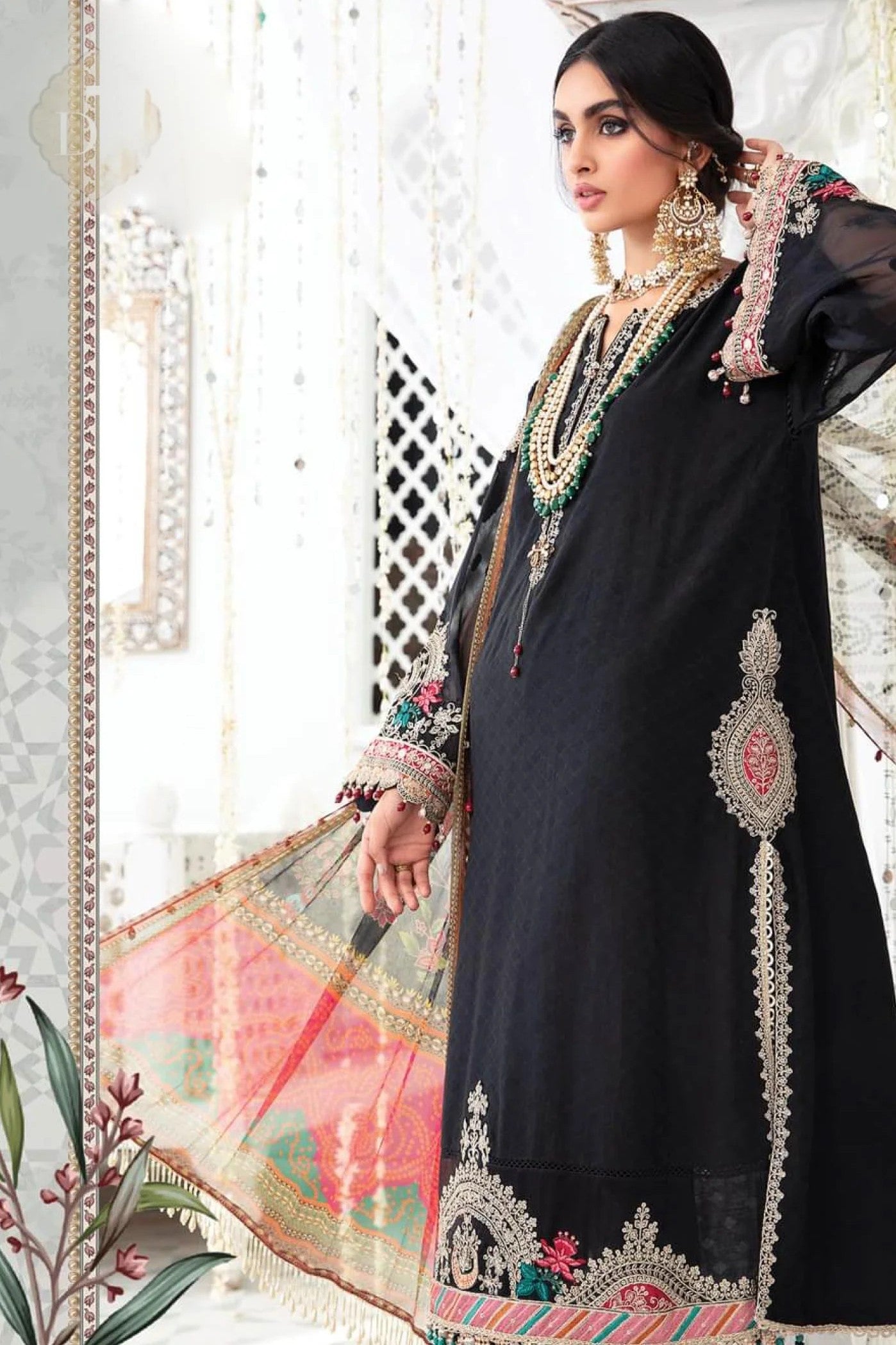 Maria B Luxury Jacquard 3 Piece Suit MAR173