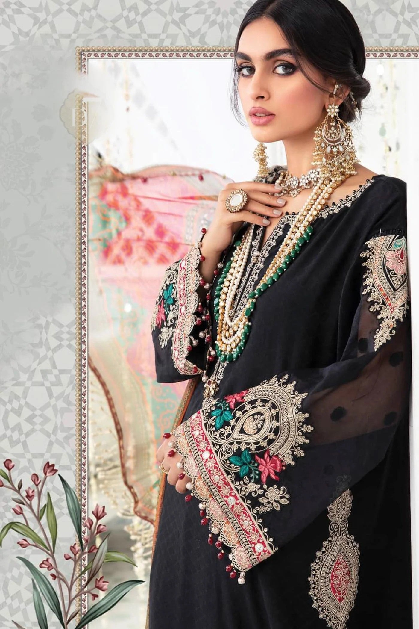 Maria B Luxury Jacquard 3 Piece Suit MAR173