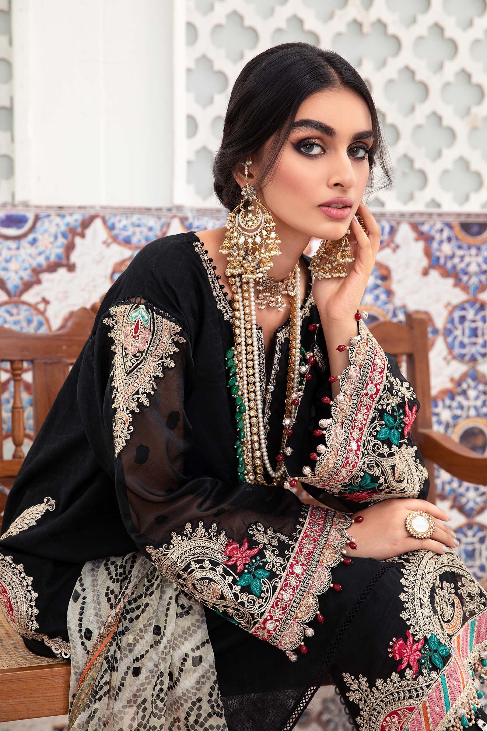 Maria B Luxury Jacquard 3 Piece Suit MAR173